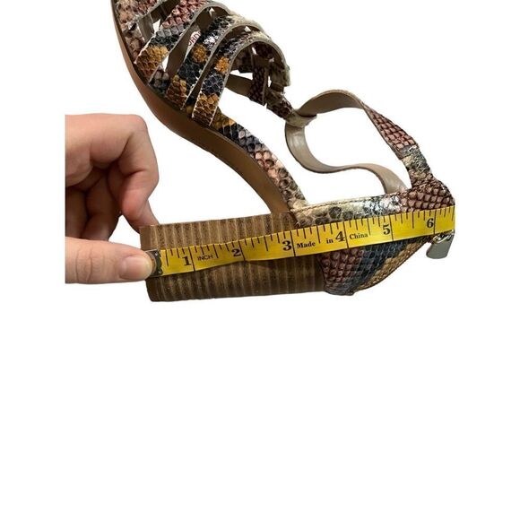 Charles By Charles David Snakeskin Strappy Chunk Heels - Picture 7 of 11